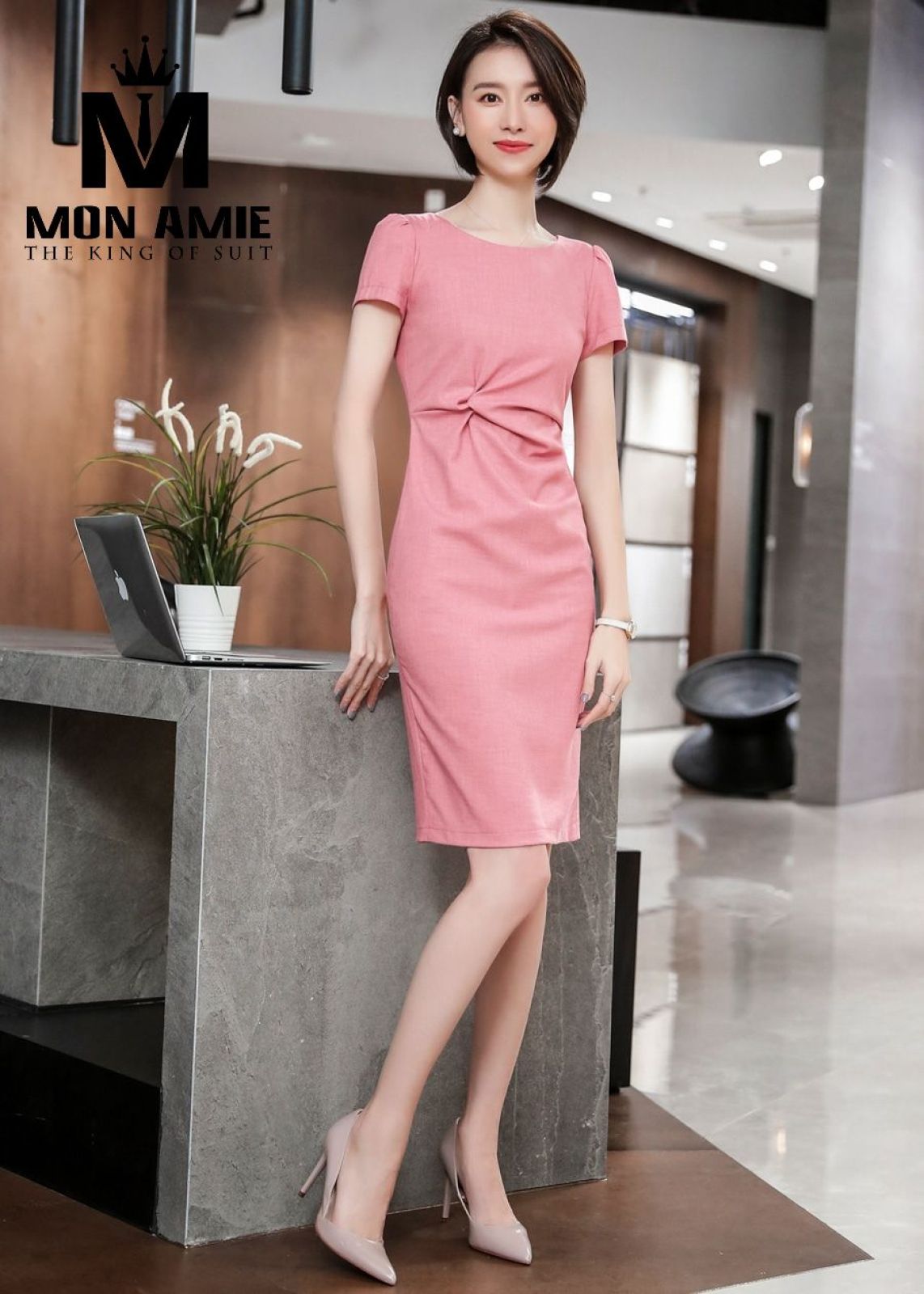 Babypink Tulip Wrapped Dress 